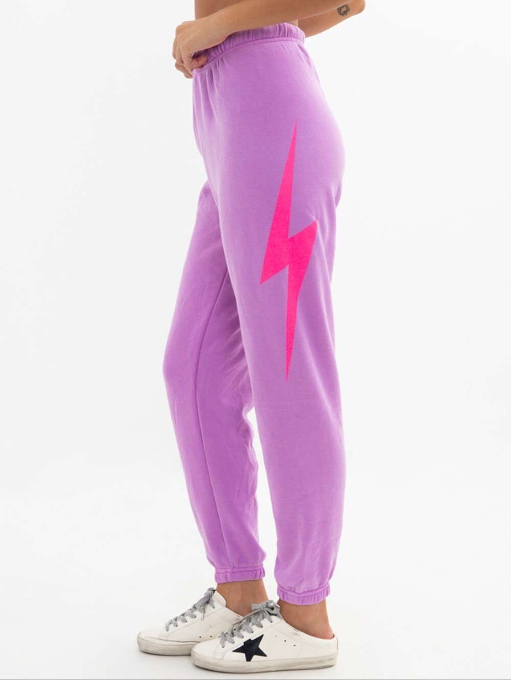 Aviator Nation Bolt Sweatpants Purple & Pink Size XS